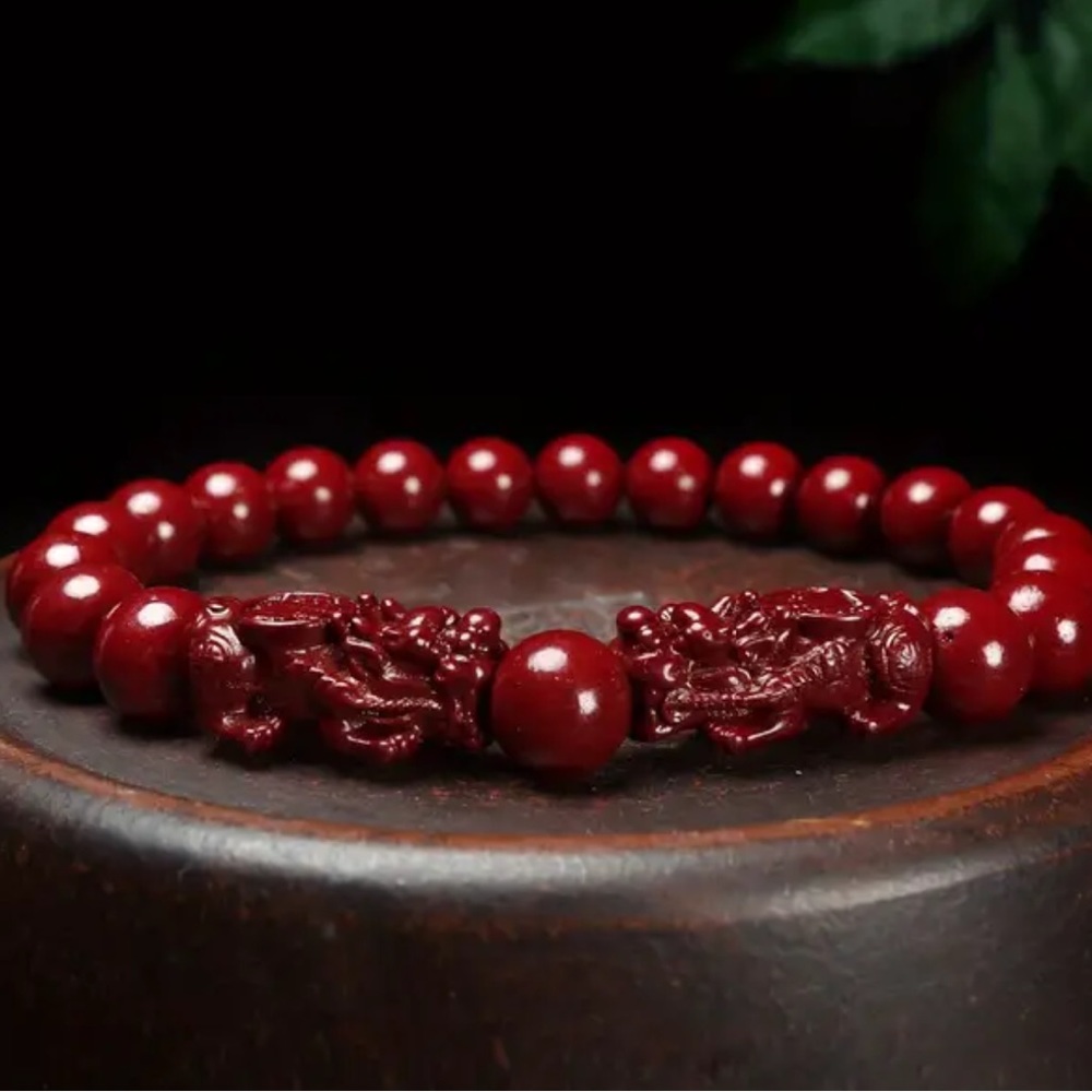 Double Pixiu cinnabar bracelet - Picture 7 of 7